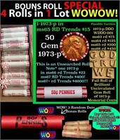 THIS AUCTION ONLY! BU Shotgun Lincoln 1c roll, 197