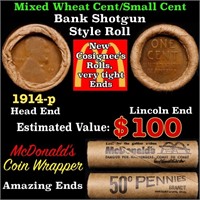 Lincoln Wheat Cent 1c Mixed Roll Orig Brandt McDon