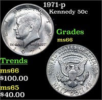 1971-p Kennedy Half Dollar 50c Grades GEM+ Unc