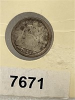 1853 Silver Seated Liberty Dime w Arrows