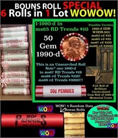 THIS AUCTION ONLY! BU Shotgun Lincoln 1c roll, 197