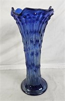 10" Tall Blue Glass Vase
