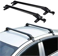 Car Top Roof Rack Cross Bar  2 PCS Black  Aluminum