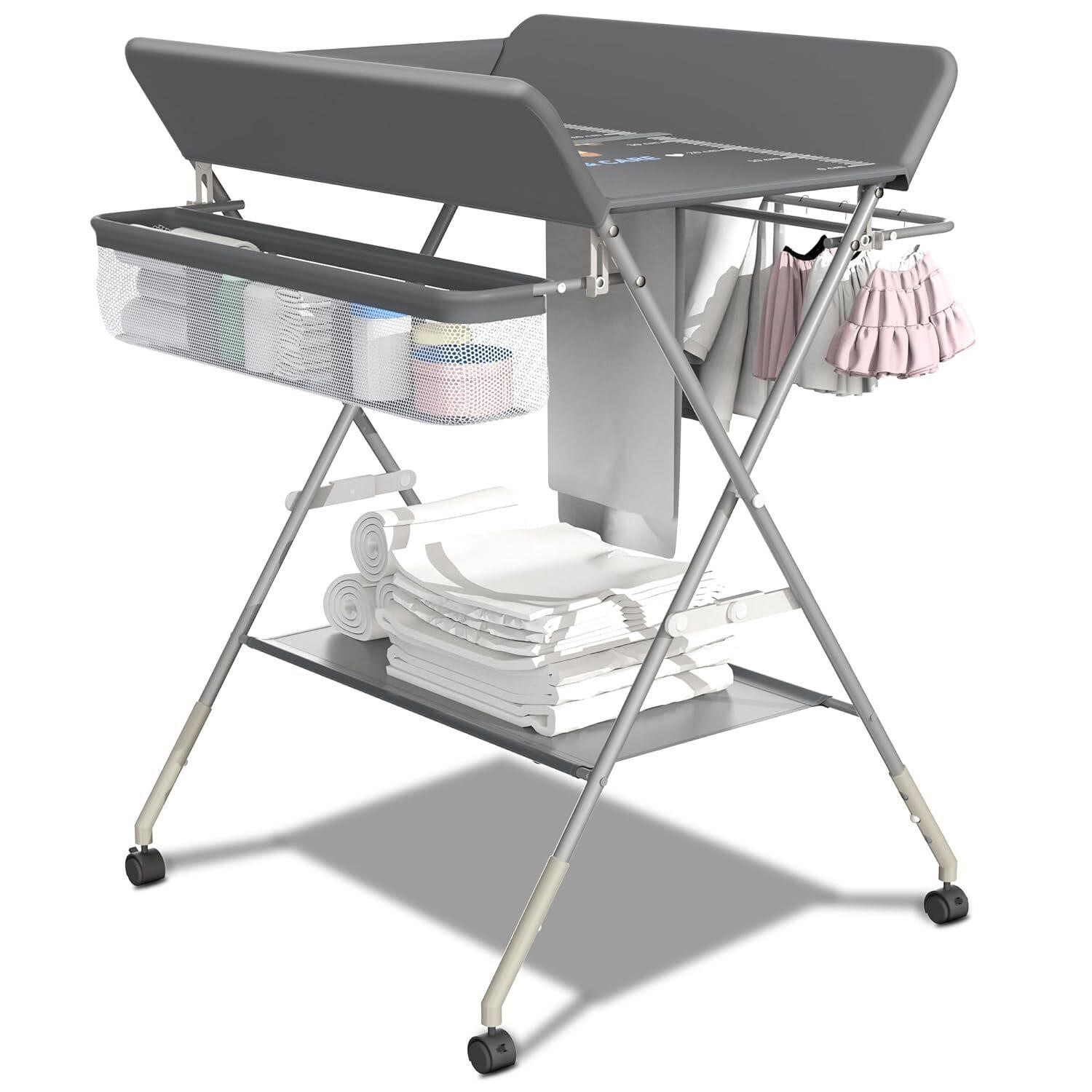 Portable Baby Changing Table  Adjustable  Black