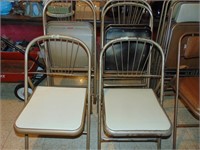 (6) Retro Metal Padded Folding Chairs
