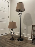 Leaf Accent Bronze Table Lamp and floor lamp