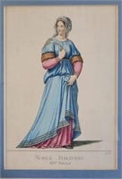 Antique print of an Italian Noblewoman