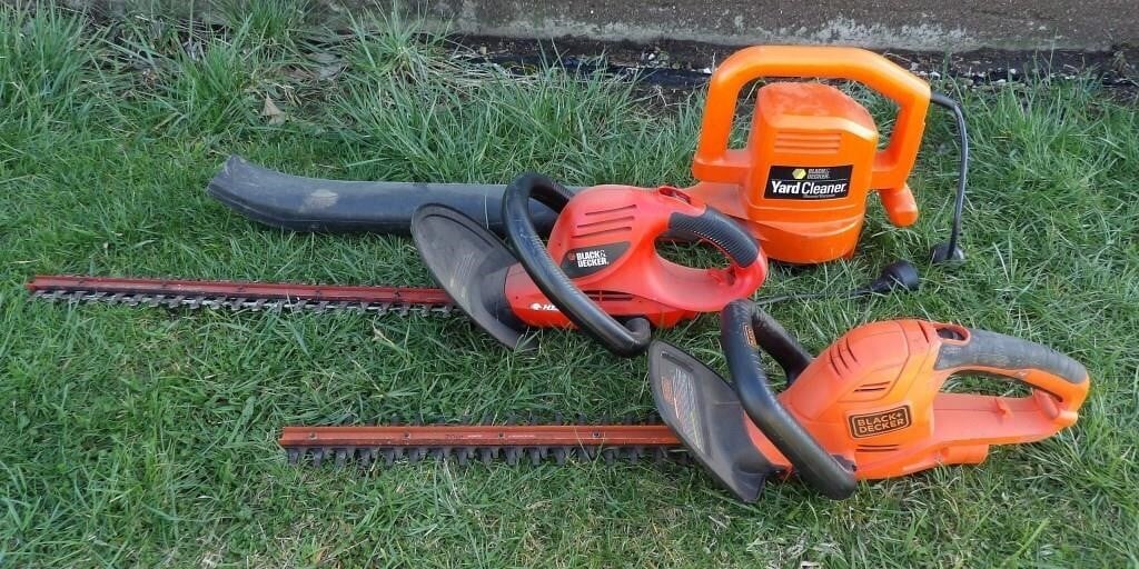 Black & Decker Electric Blower & 2 Hedge Trimmers
