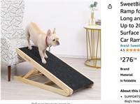 SweetBin Wooden Adjustable Pet Ramp for All Dogs