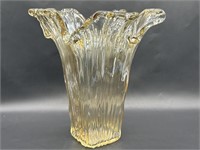 Yellow Art Glass 15in Vase
