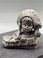 Pewter Native American Figurine: Child w/ Chief