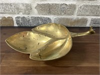 Vintage Brass Leaf Dish