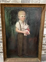 Original Oil on Canvas of Boy