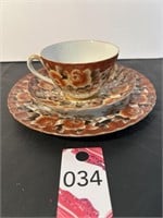 Hand Painted NWC-105 Cup, Saucer & Dessert Plate