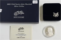 2005 CHIEF JUSTICE PROOF SILVER DOLLAR W BOX PAPER