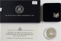 PROOF WHITEHOUSE SILVER DOLLAR W BOX PAPERS