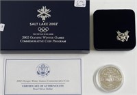 PROOF OLYMPIC SILVER DOLLAR W BOX PAPERS