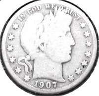 1907 O BARBER HALF DOLLAR G