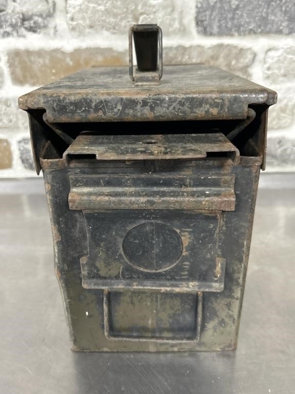 Vintage Metal Military Ammo / Storage Box