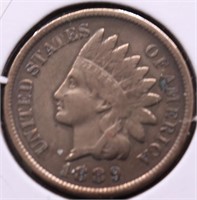 1889 INDIAN HEAD CENT VF DETAILS