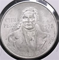 1979 SILVER 100 PESOS GEM