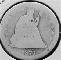 1877 SEATED QUARTER AG