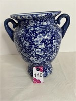 Blue Calico Vase 7" Dia x 10"H