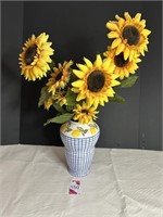 Lemon Floral Vase & Sunflowers