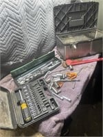 20 inch metal toolbox, set of half-inch drive