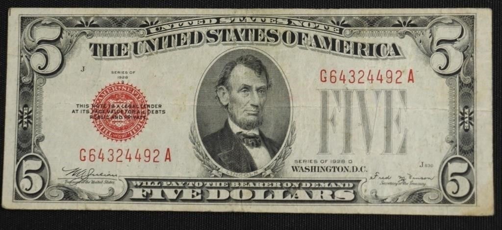 1928 5 $ RED SEAL VF25