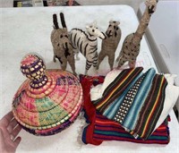Handmade wool African animals & textiles (LR)