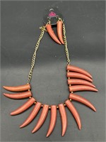 Chile Pepper Necklace and Earring Set