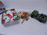 Play bricks, Army Jeep and Farm set