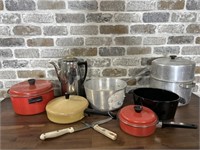Vintage Pots and Pans, as pictured