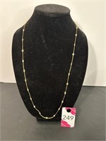 14K Gold Necklace With Glass Beads