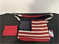 New Red, White & Blue Flag "The Sak" Purse With...