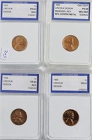 4// IGS PF (3) 68  (1) 70 RED LINCOLN CENTS