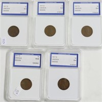 5// 1917 D IGS G4 LINCOLN CENTS