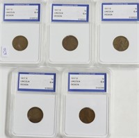 5// 1917 D IGS G4 LINCOLN CENTS