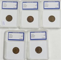 5// 1918 D IGS G4 LINCOLN CENTS