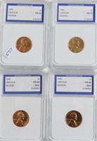 4// IGS (2)PF70   (2)PF68 RED LINCOLN CENTS