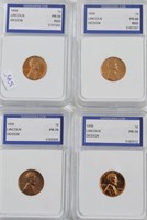 4// 1956 IGS (2) PF68 (2)PF70 RED LINCOLN CENTS
