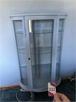 Rounded Glass Curio Cabinet With Glass Shelves...