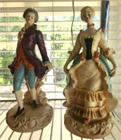 2 PC VICTORIAN NEW ART WARES FIGURINES 10IN