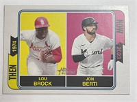 LOU BROCK 2023 HERITAGE THEN AND NOW CARD