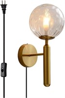 NEW $118 Lighting Plug in Globe Wall Light