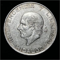 UNC 1956 72% SILVER MEXICAN CINCO PESOS 18G COIN