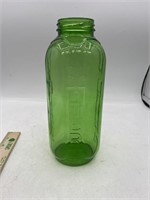 Vintage green glass water jug no lid