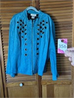 Victoria Costa Blue Suede Occasion Jacket Size 3X