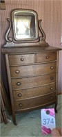 Antique Oak Dresser 6 Drawer 32"W x 20"D x 66" H